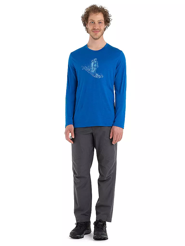 ICEBREAKER | Herren Funktionsshirt Merino Tech Lite II  Skiing Yeti | blau