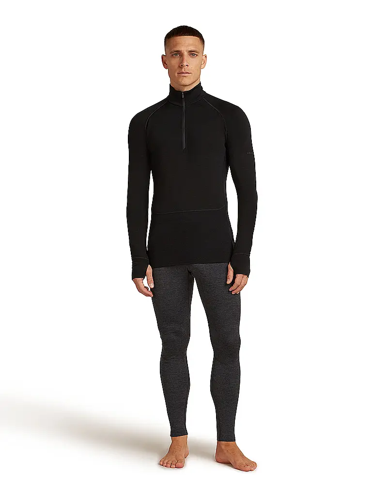 ICEBREAKER | Herren Unterzieh Zipshirt 200 Merino ZoneKnit | schwarz