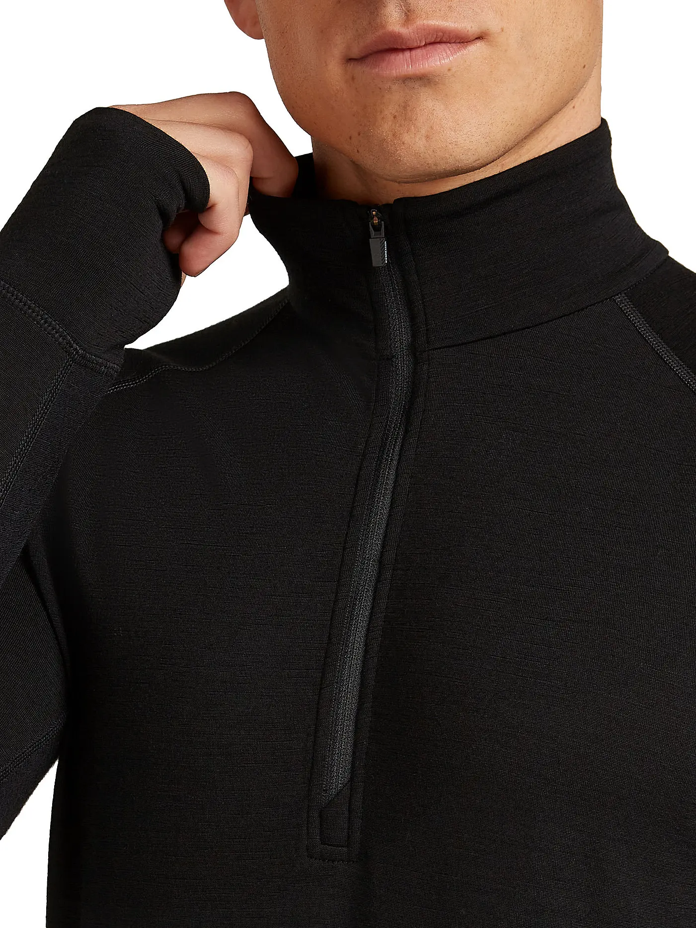 ICEBREAKER | Herren Unterzieh Zipshirt 200 Merino ZoneKnit | schwarz