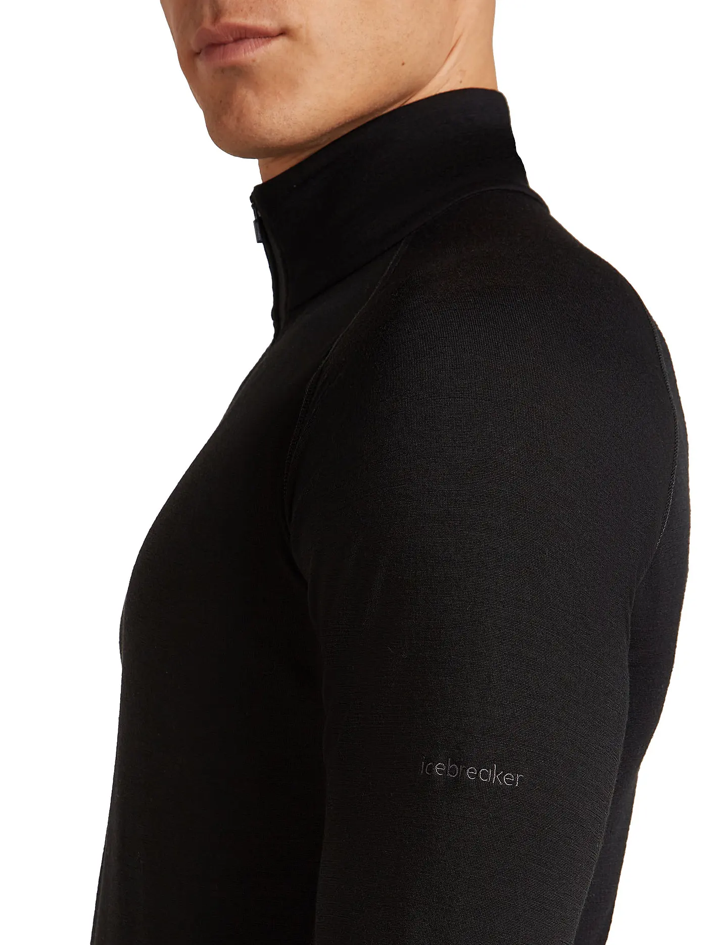 ICEBREAKER | Herren Unterzieh Zipshirt 200 Merino ZoneKnit | schwarz