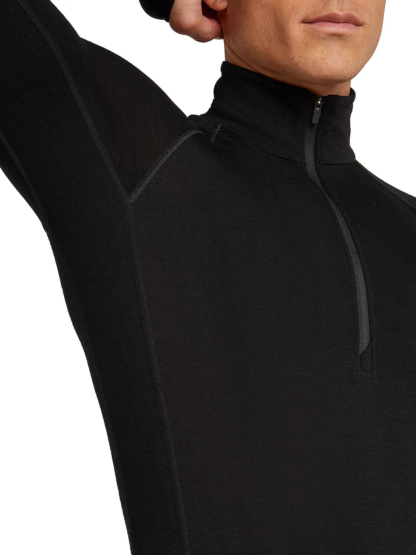 ICEBREAKER | Herren Unterzieh Zipshirt 200 Merino ZoneKnit | schwarz