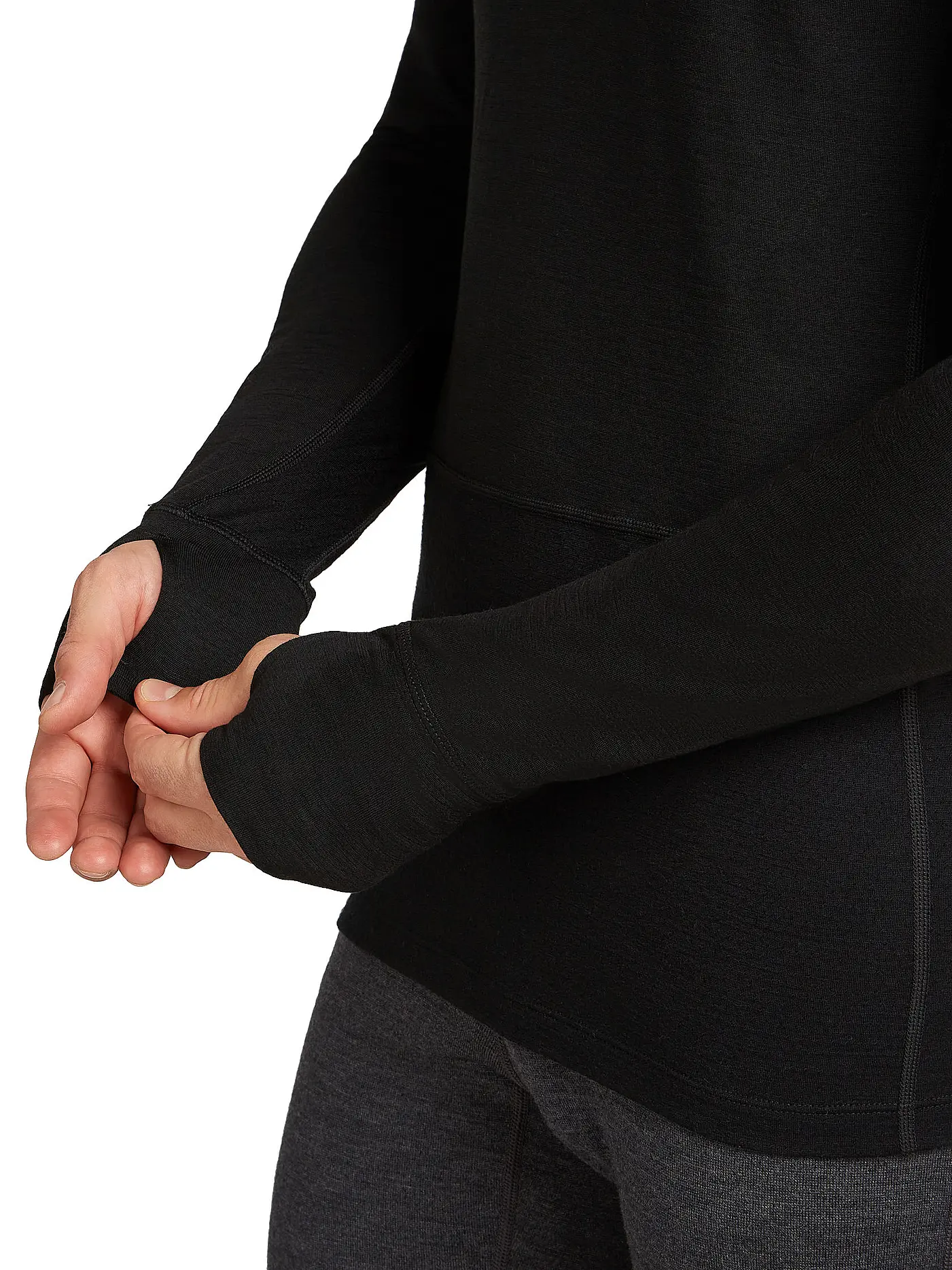 ICEBREAKER | Herren Unterzieh Zipshirt 200 Merino ZoneKnit | schwarz