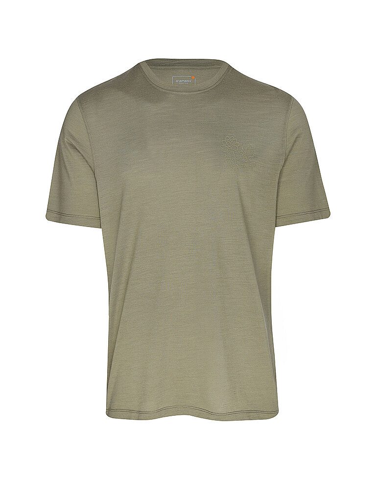 icepeak T-Shirt Normale Passform Merino-Mischmaterial Olive