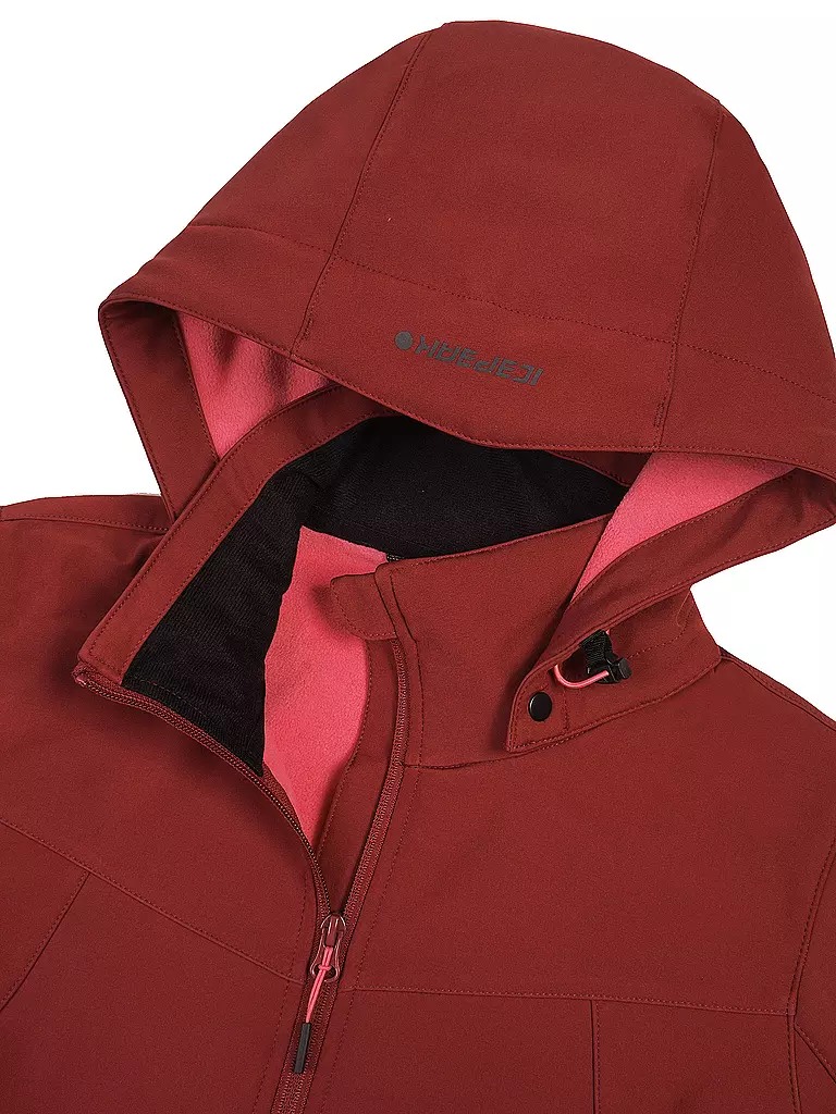 ICEPEAK | Damen Softshelljacke Brenham Uni Hoodie | dunkelrot