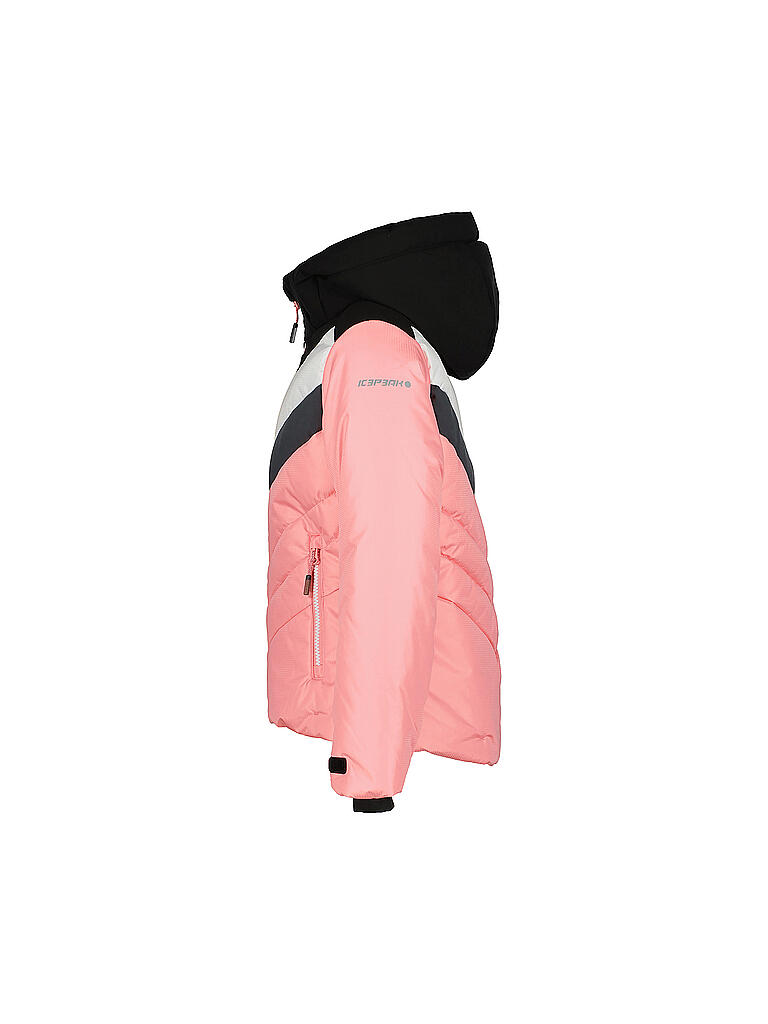 ICEPEAK Loris Skijacke Für Mädchen In Schwarz-Grau-Rosa – Größe 140, Wasserdicht & Extra Warm