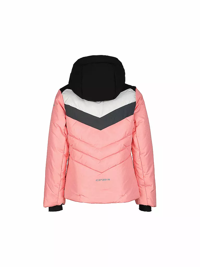 ICEPEAK Loris Skijacke Für Mädchen In Schwarz-Grau-Rosa – Größe 140, Wasserdicht & Extra Warm