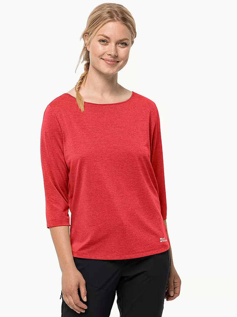 JACK WOLFSKIN | Damen Funktionsshirt Jwp 3/4  | rot