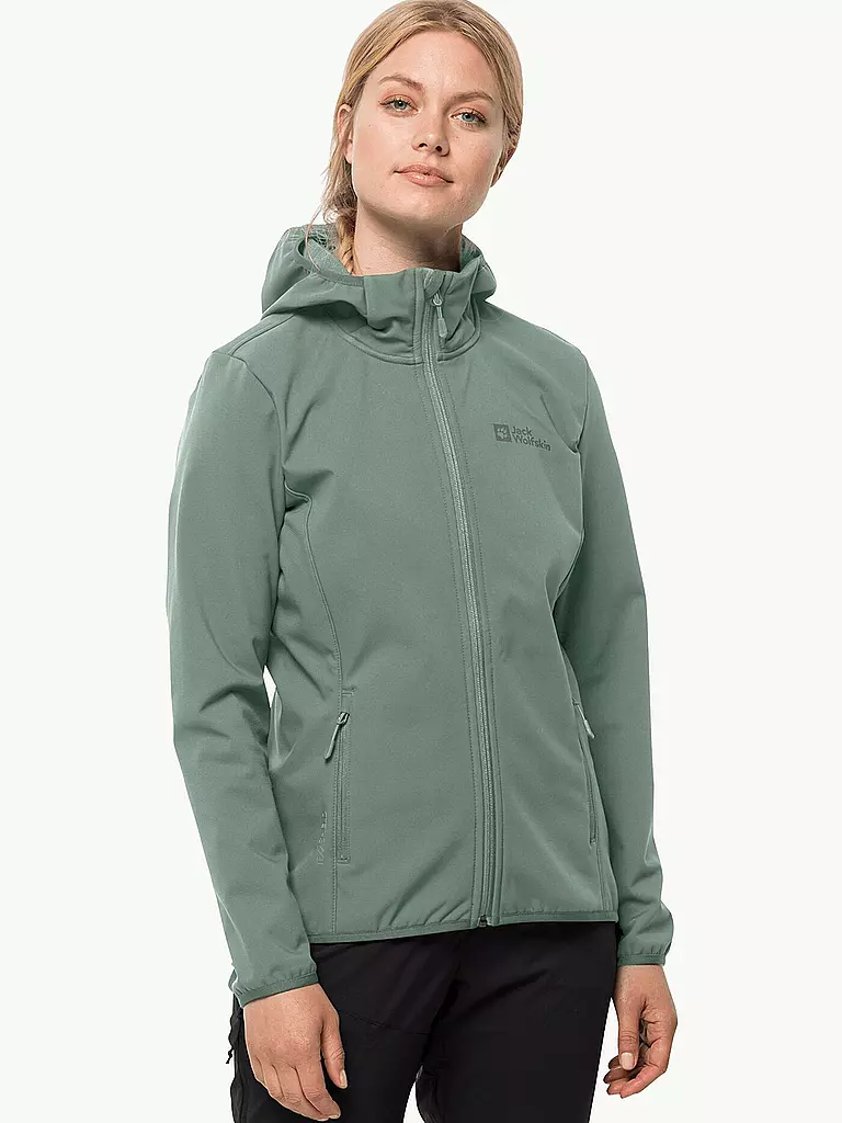 JACK WOLFSKIN | Damen Softshelljacke Bornberg Hoodie | olive