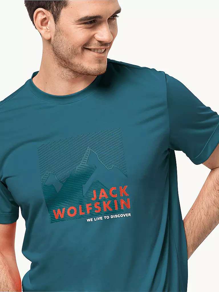 JACK WOLFSKIN | Herren Funktionsshirt Hiking Graphic | petrol