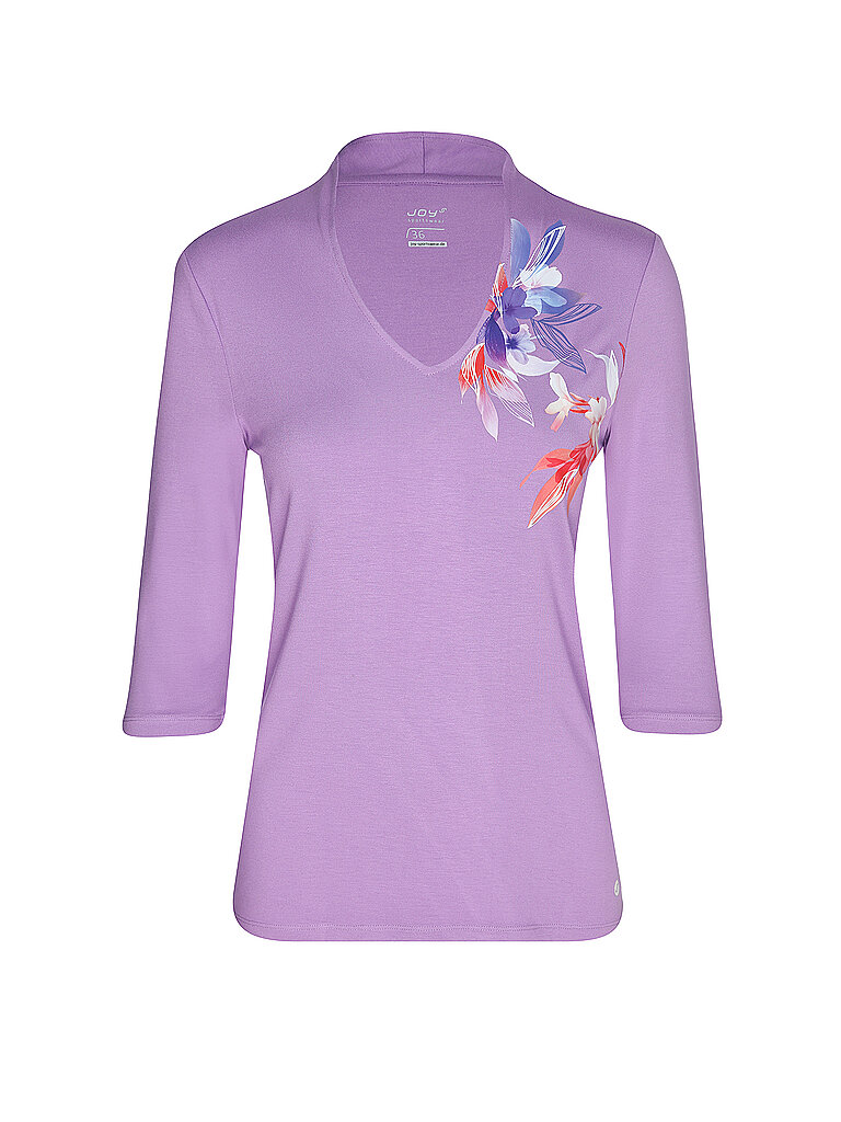 JOY sportswear Shirt V Neck 3/4 Floral Viskose Lila