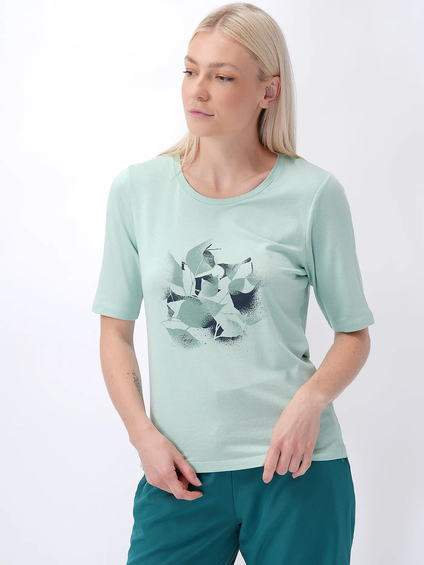 JOY SPORTSWEAR | Damen T-Shirt Melanie Flower Print | mint