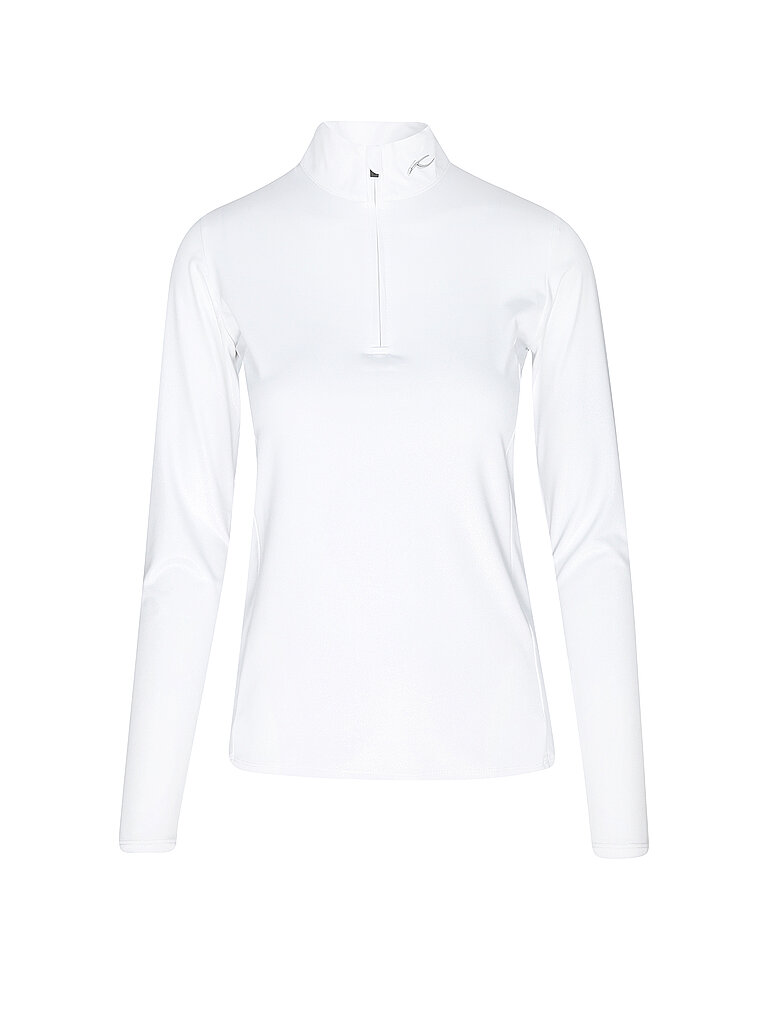 Damen Unterzieh Zipshirt Motion Print weiss 42 W