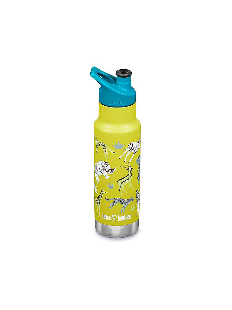 KLEAN KANTEEN Kinder Trinkflasche Classic Slim 12 oz (355 ml) mit Sport Cap gelb