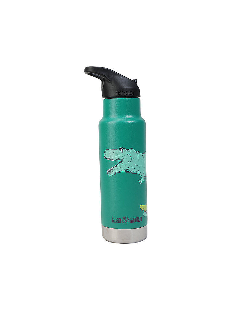 KLEAN KANTEEN Trinkflasche Edelstahl Kid Classic 355ml Flip Sport Cap Isoliert  grün