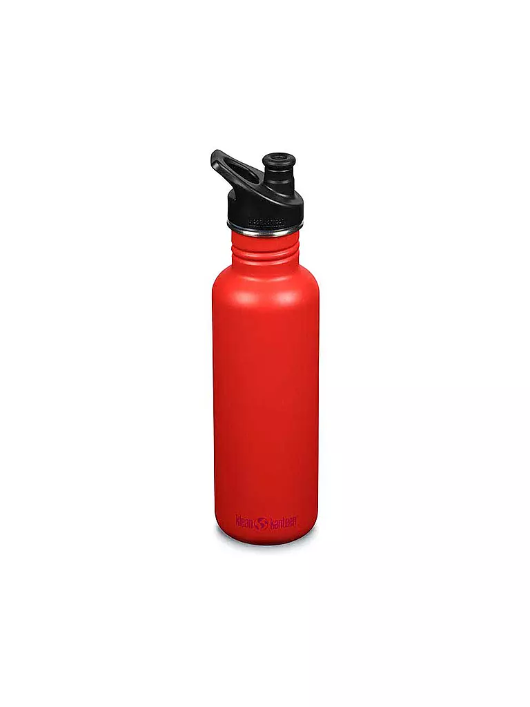 KLEAN KANTEEN | Edelstahl Trinkflasche Classic 800ml Sport Cap Tiger Lily | rot