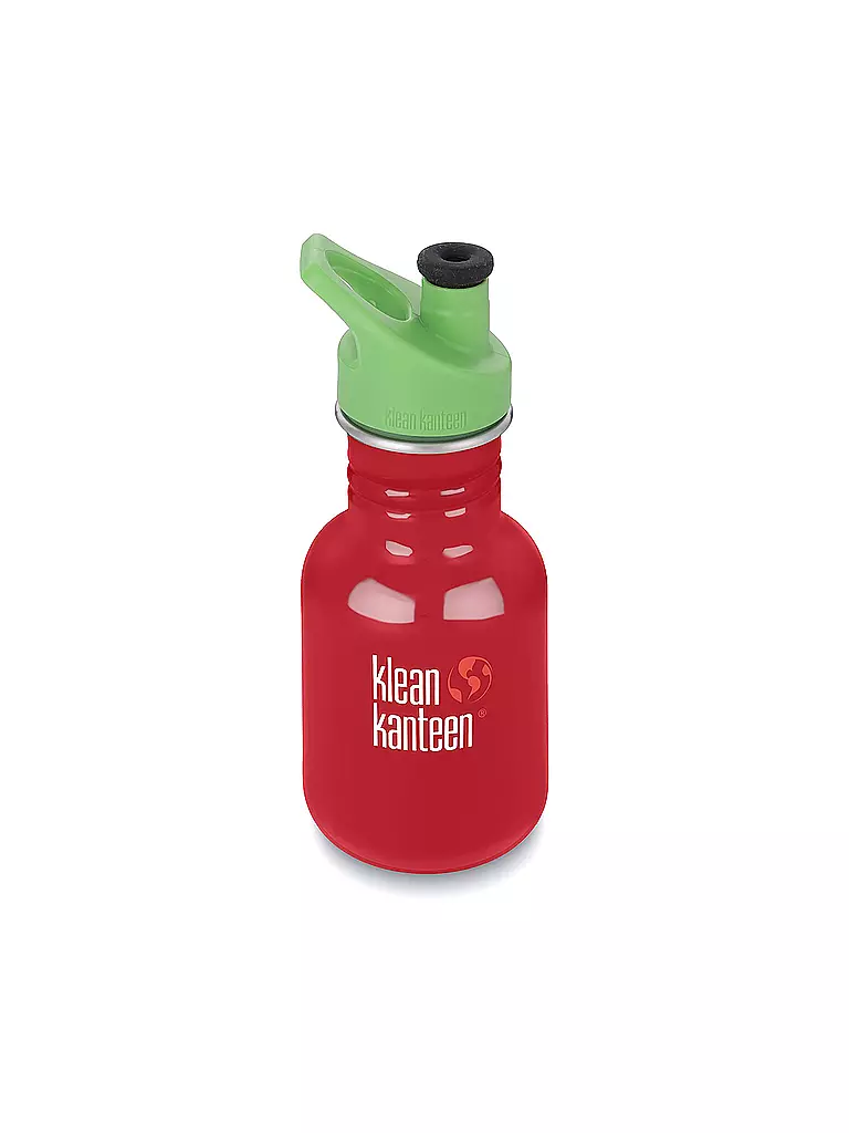 KLEAN KANTEEN | Kinder Trinkflasche Classic einwandig 12 oz (355 ml) mit Sport Cap | rot