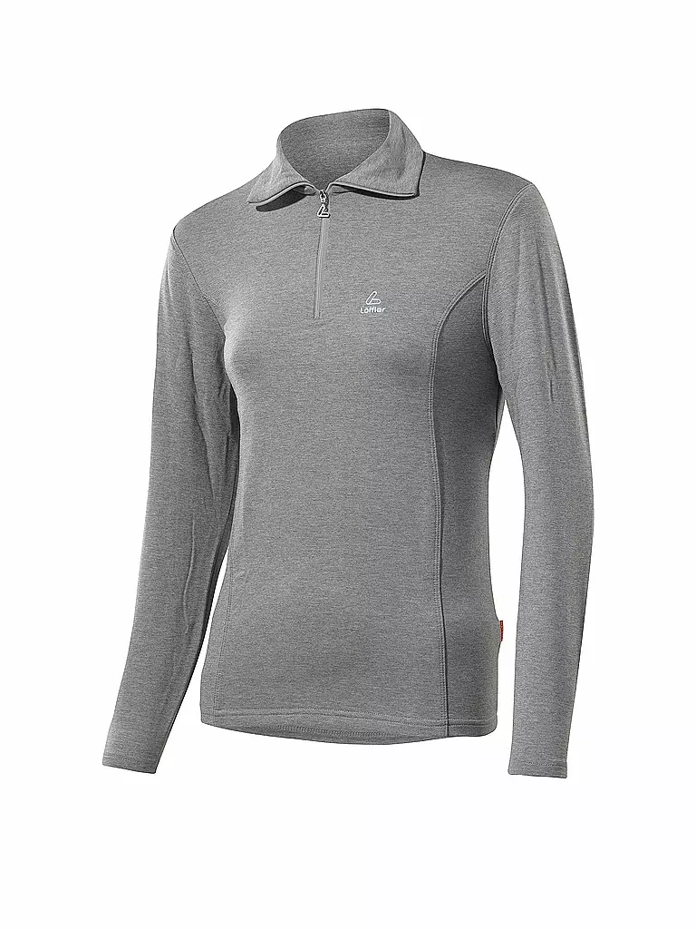 LÖFFLER | Damen Zip-Rolli Basic Transtex | grau