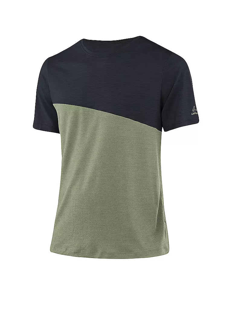 LÖFFLER | Herren Laufshirt Blockshirt Merino-TENCEL(TM) | olive