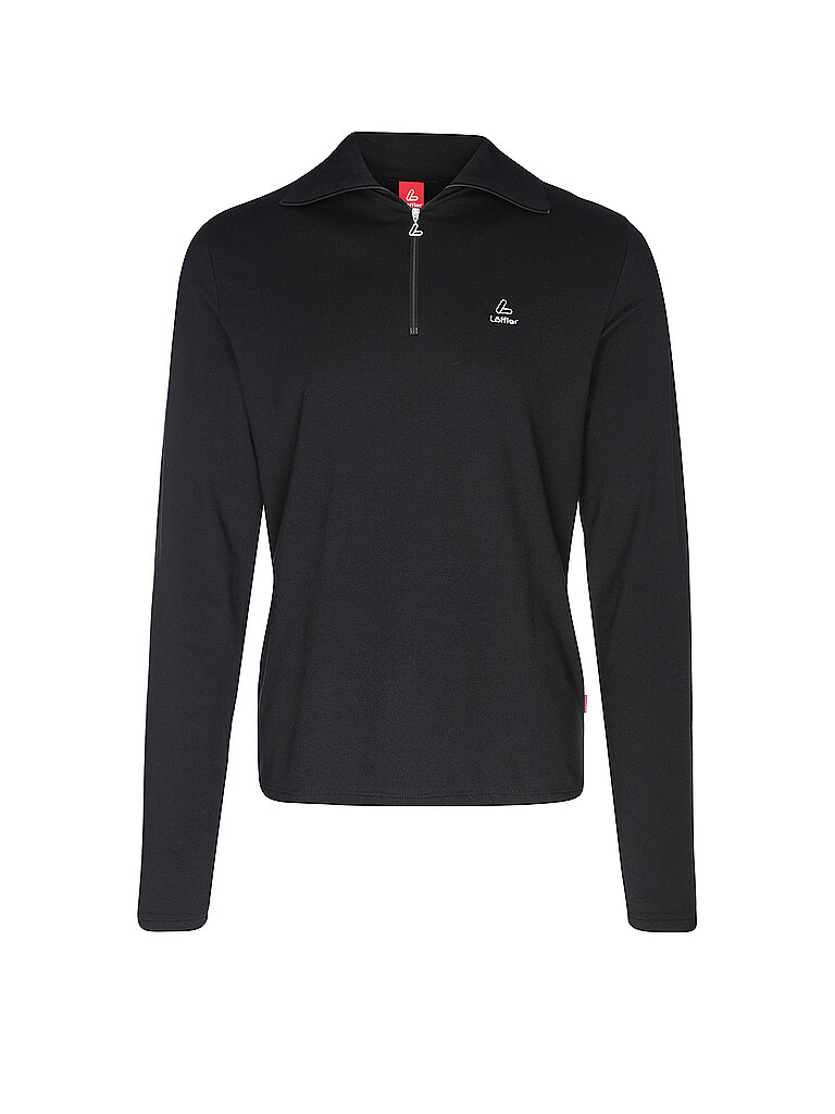 Löffler Funktionsshirt Stehkragen Körpernaher Modal-Baumwolle-Polypropylen-Elastan Schwarz
