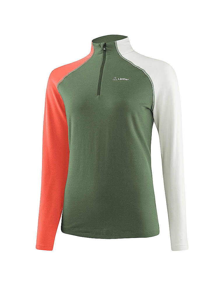 LÖFFLER Damen Unterzieh Zipshirt TRANSTEX® Coblo olive | 34