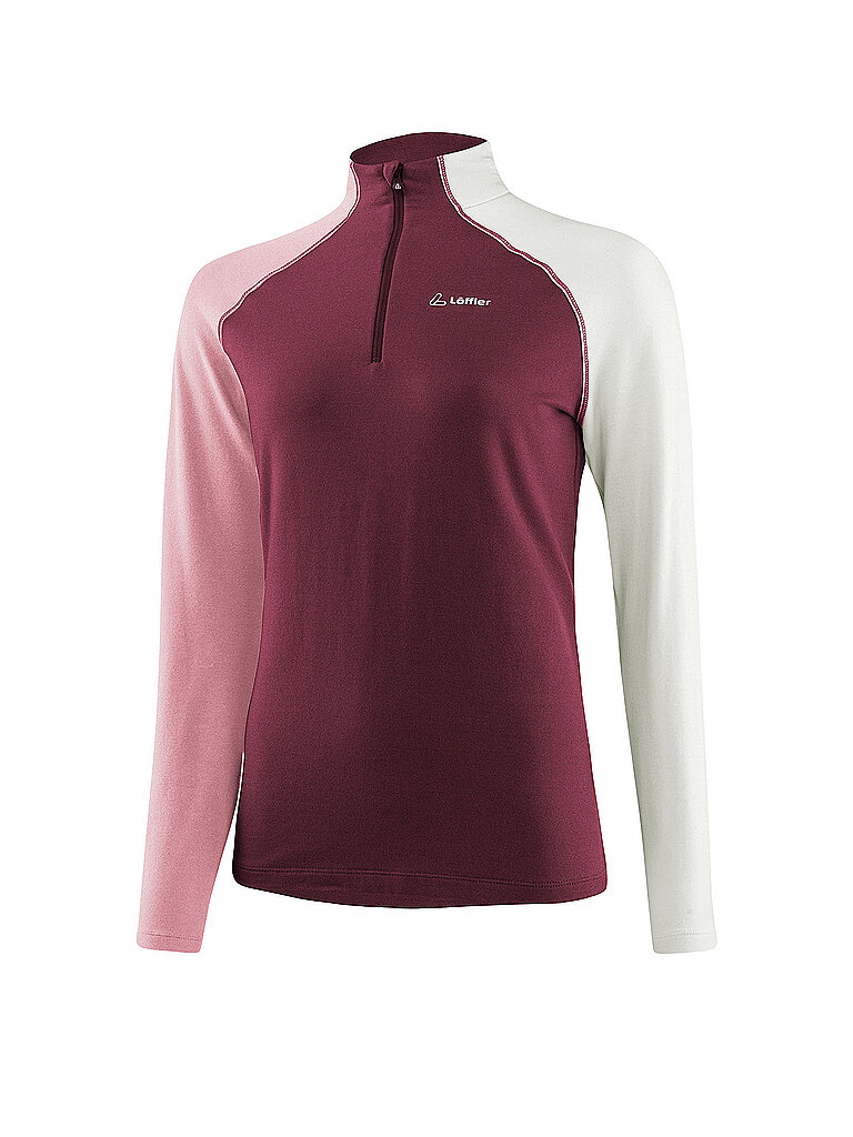 LÖFFLER Damen Unterzieh Zipshirt TRANSTEX® Coblo dunkelrot | 34
