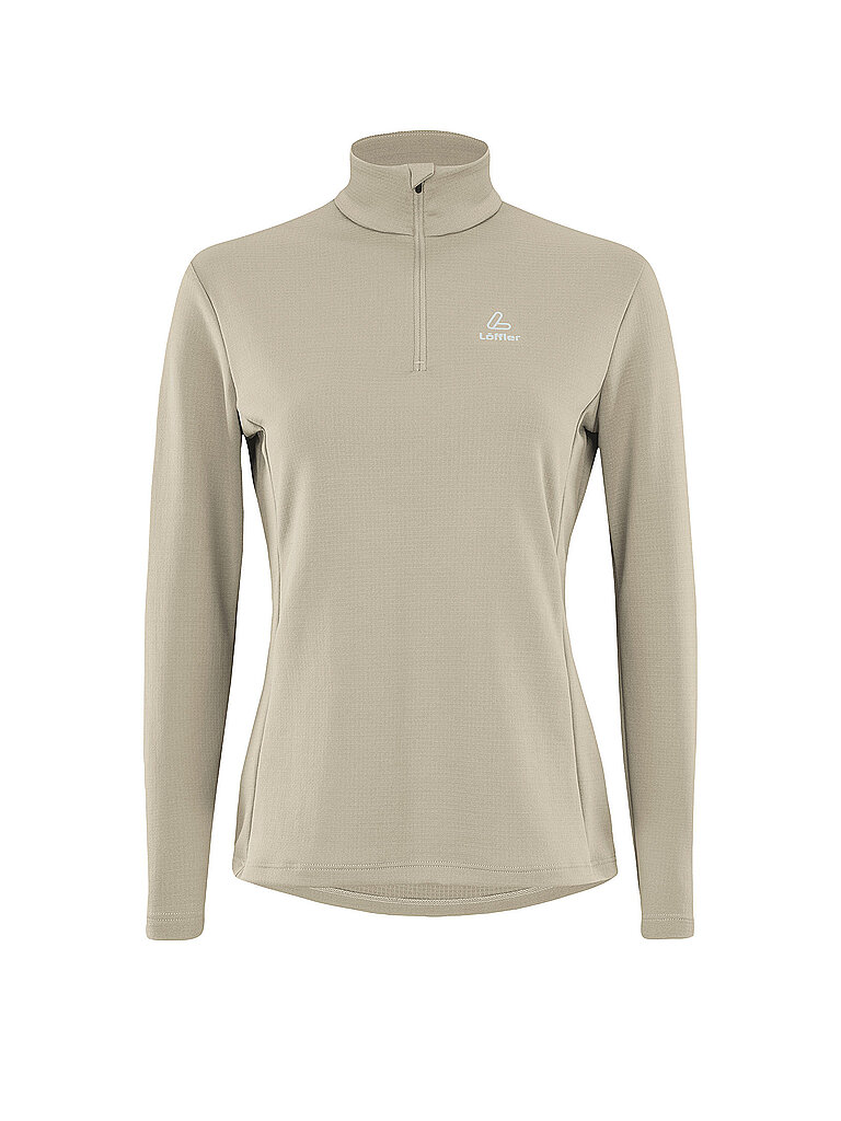 LÖFFLER Damen Unterzieh Zipshirt Uni Tech-Merino beige | 34