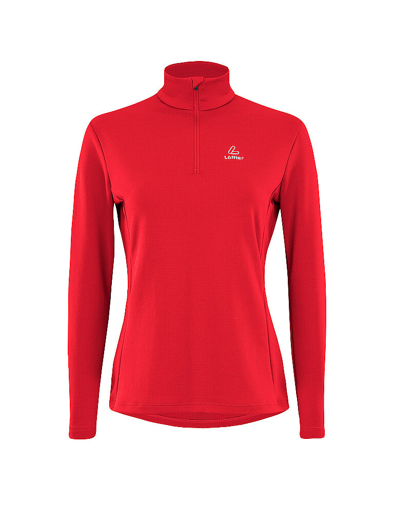 LÖFFLER Damen Unterzieh Zipshirt Uni Tech-Merino rot | 36
