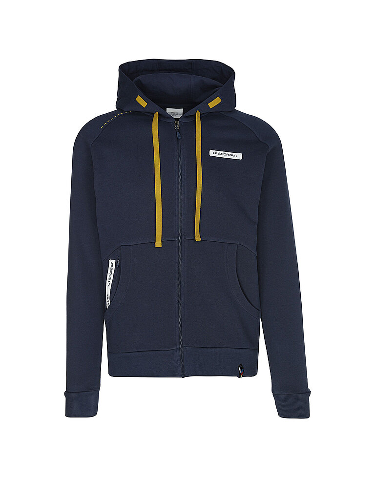 la sportiva Sportjacke Hoodie Zipper Bio-Baumwolle Dunkelblau