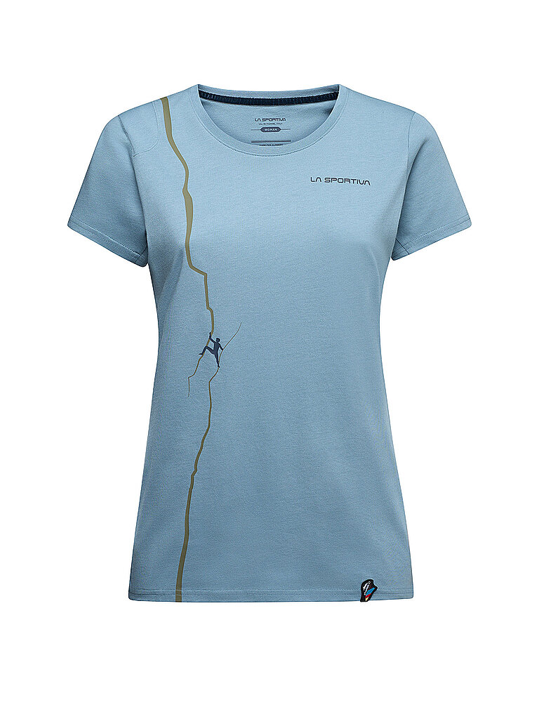 la sportiva Klettershirt Slim Fit Bio-Baumwolle Hellblau