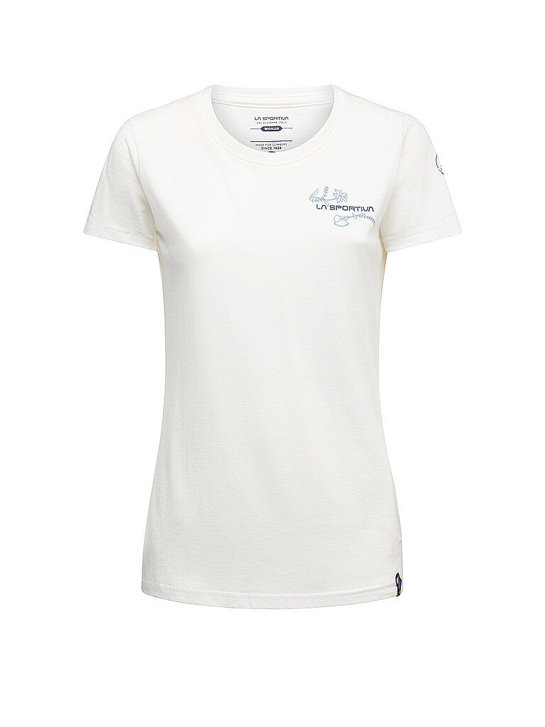 la sportiva Shirt Bio-Baumwolle Rundhals Weiss