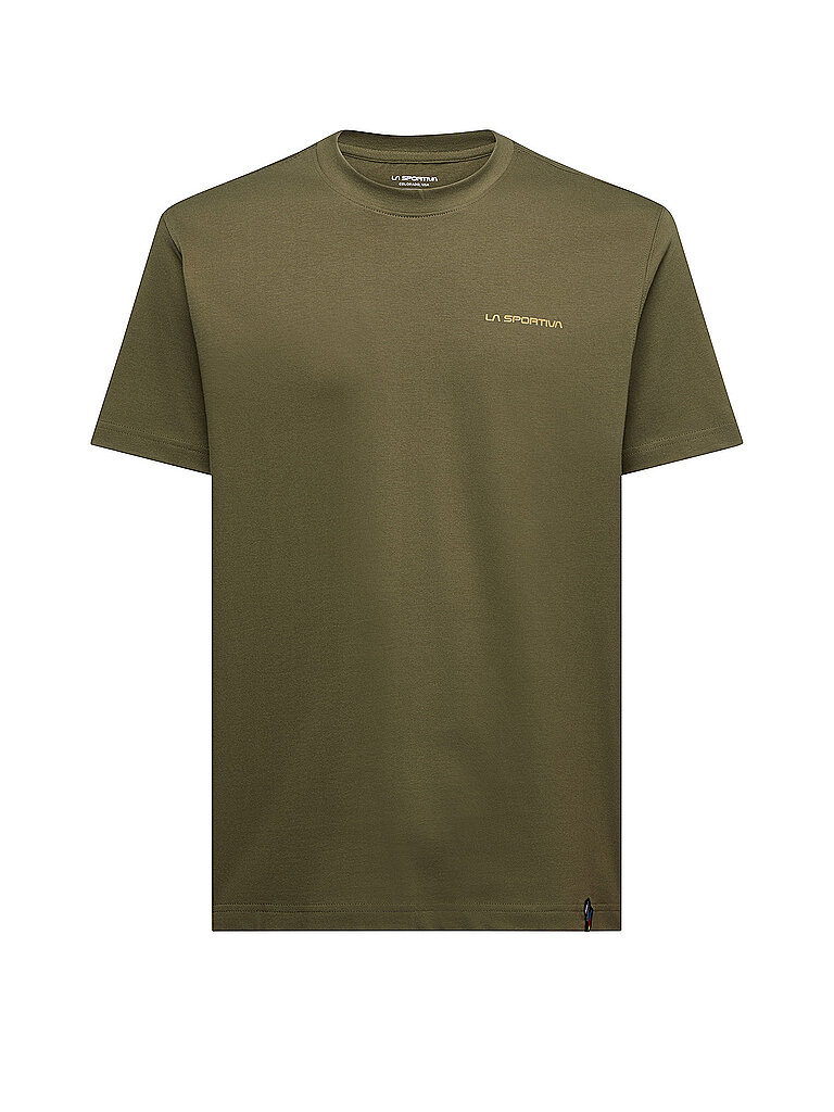 la sportiva Sportshirt Kurzarm Rundhals Baumwolle Olive