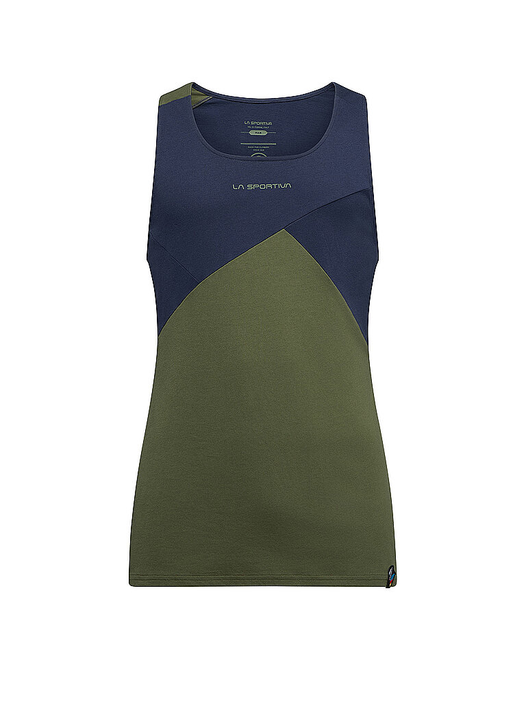 la sportiva Klettertank Rundhalsausschnitt Color Block Baumwolle Olive