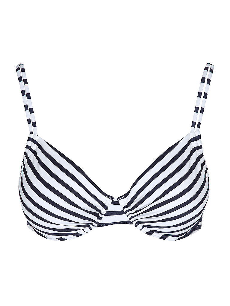 Lascana Bikinioberteil Stripes Allover Pattern Polyamid-Esasthan Dunkelblau