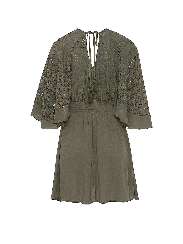 Lascana Strandkleid Cache-Cœur V-Ausschnitt Viskose olive