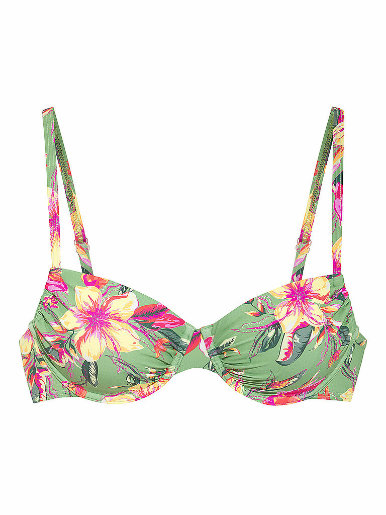 Lascana Bikinioberteil Floral Print Polyamid Hellgrün