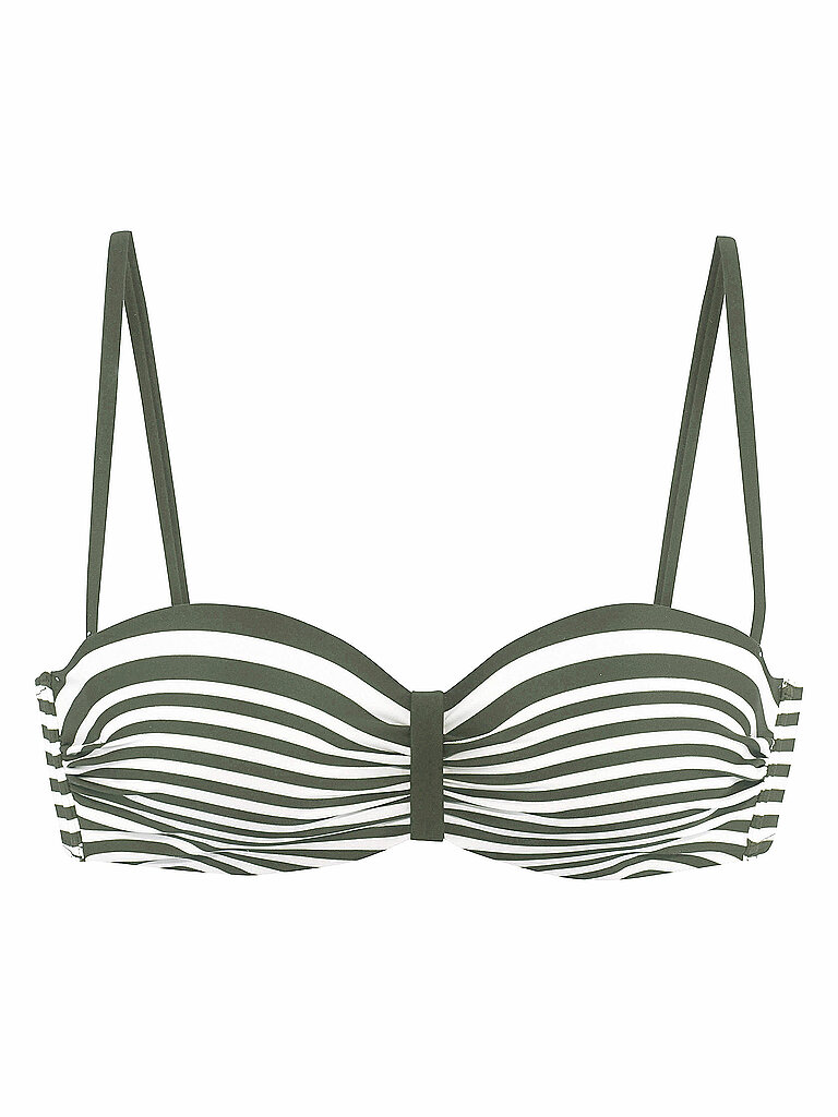 Lascana Bikinioberteil Bandeau Streifen Träger Polyamid-Polyester Olive