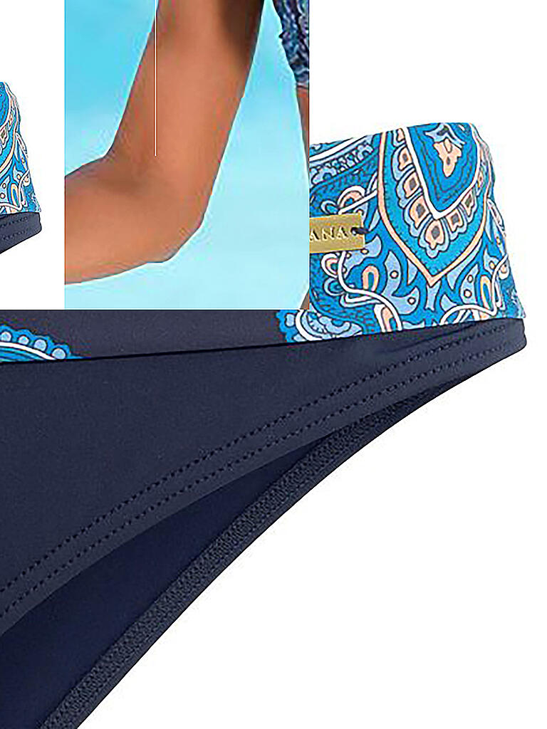 LASCANA | Damen Bikinihose mit Umschlagbund Paisley | blau
