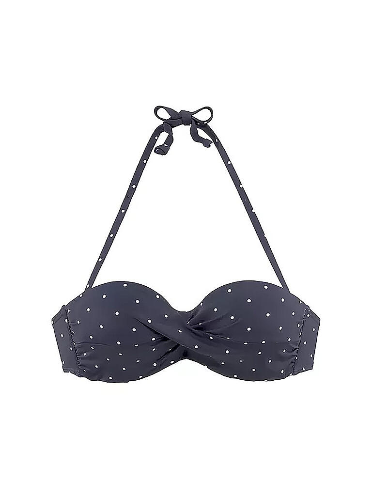 LASCANA | Damen Bikinioberteil Bandeau Sparkle | blau