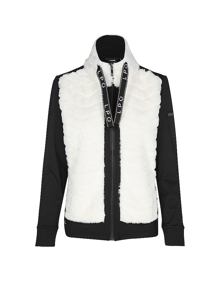 LPO Fleecejacke Stehkragen Kunstfellbesatz Polyester-Esasthan Weiss