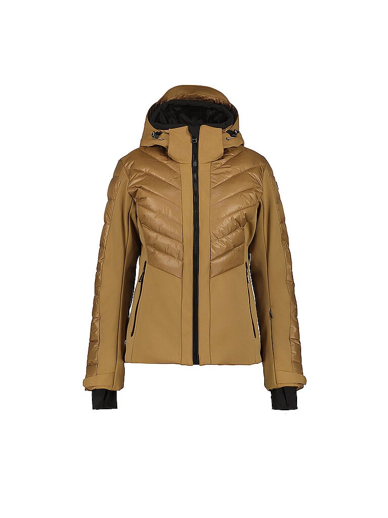 LUHTA Skijacke Daunenimitat Wind-Wasserdicht Hellbraun
