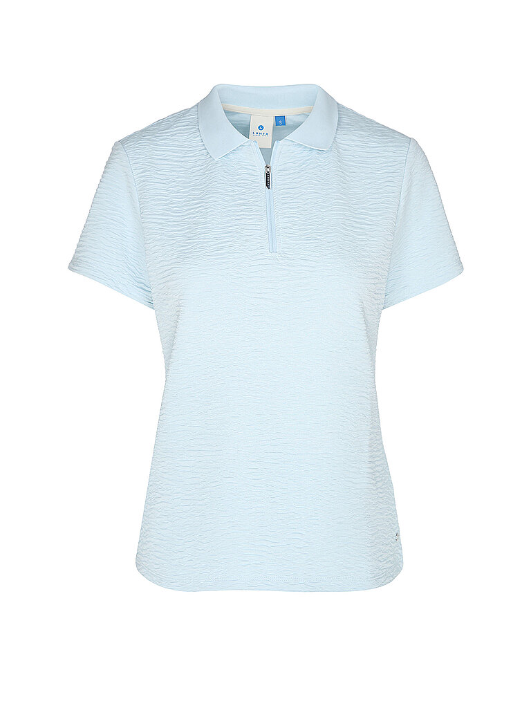 LUHTA Poloshirt Normale Passform Rollkragen Halb-Reißverschluss Hellblau