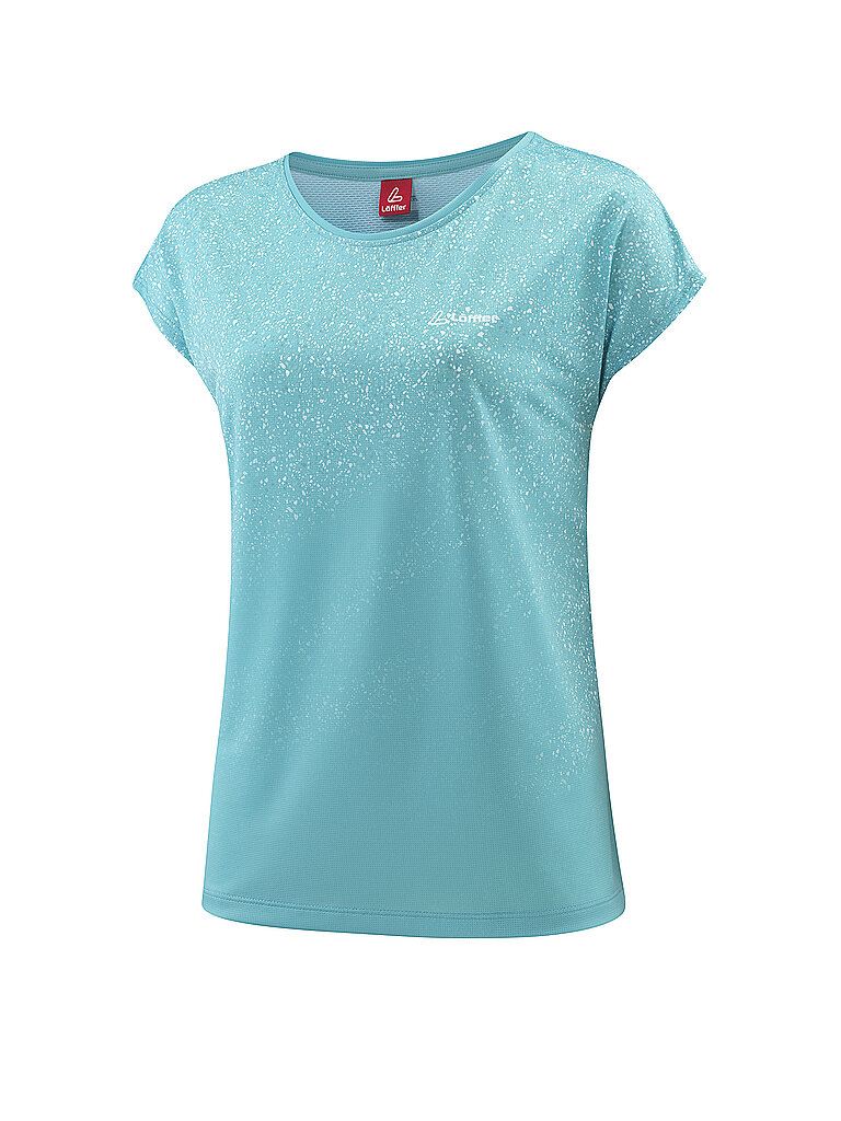 LÖFFLER Damen Laufshirt Loose Print Finestone türkis | 38