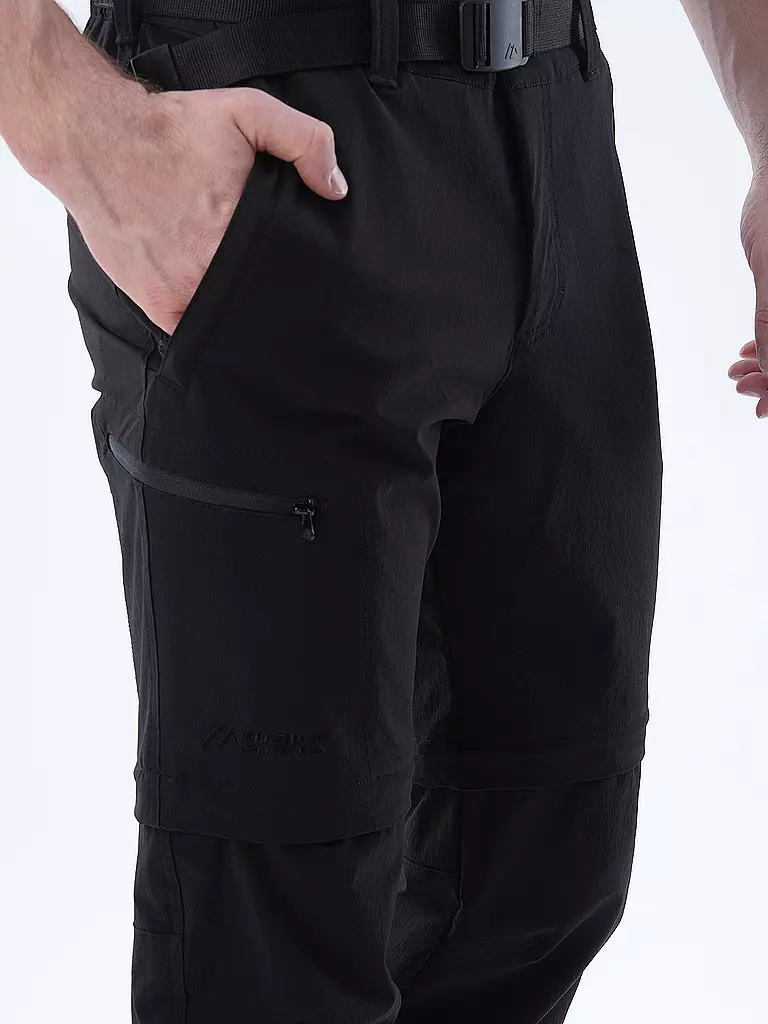 MAIER | Herren Wanderhose Tajo2 ZipOff  | schwarz