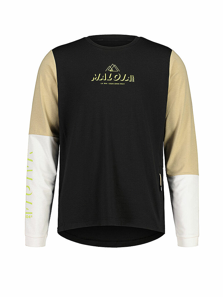 Maloja Radtrikot Hanf Polyester Natur Griff Schwarz