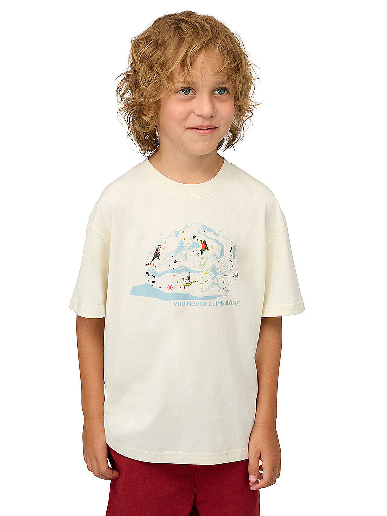 Kinder T-Shirt Base Climbing weiss 128 B