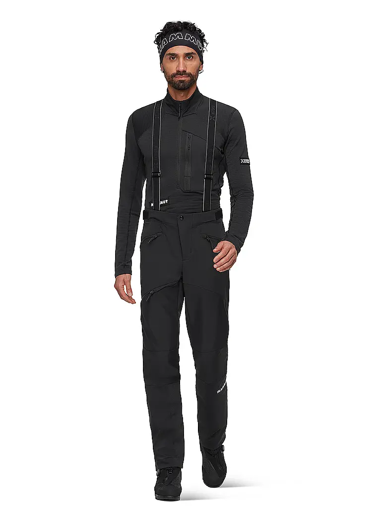 MAMMUT | Herren Softshell Tourenhose Eiger Nordwand Pro mit Träger | Schwarz