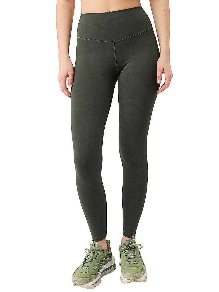 mandala Leggings Mono Print High Waist Dunkelgrün