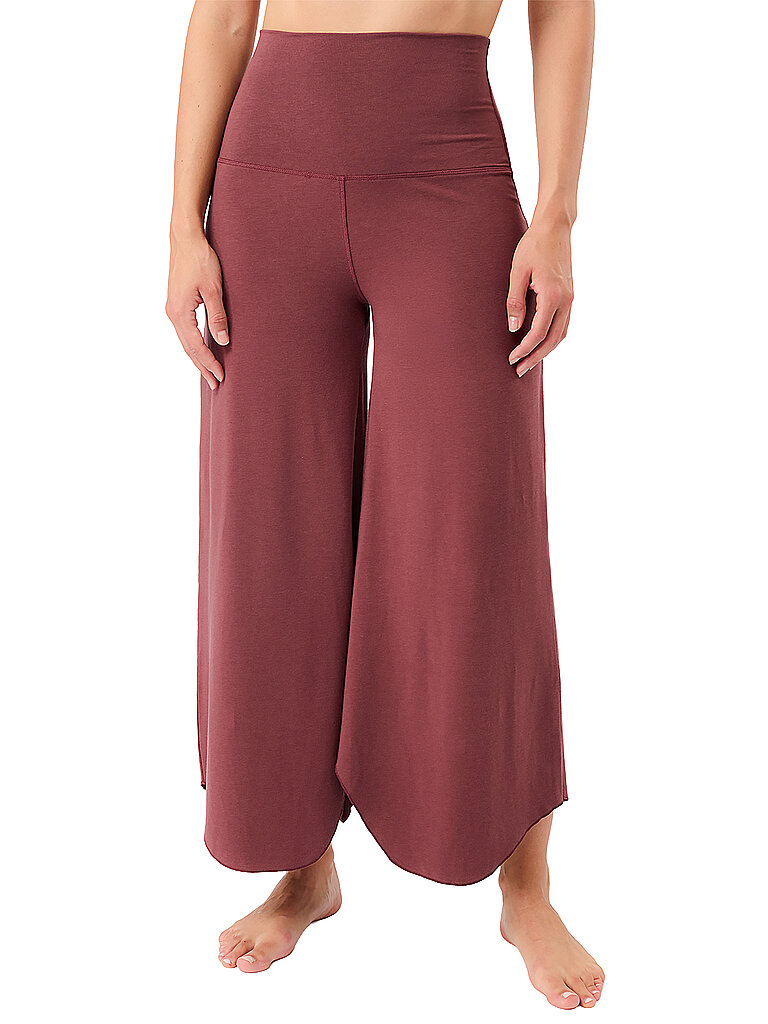 Damen Yogahose Roll Over Tulip dunkelrot XL W