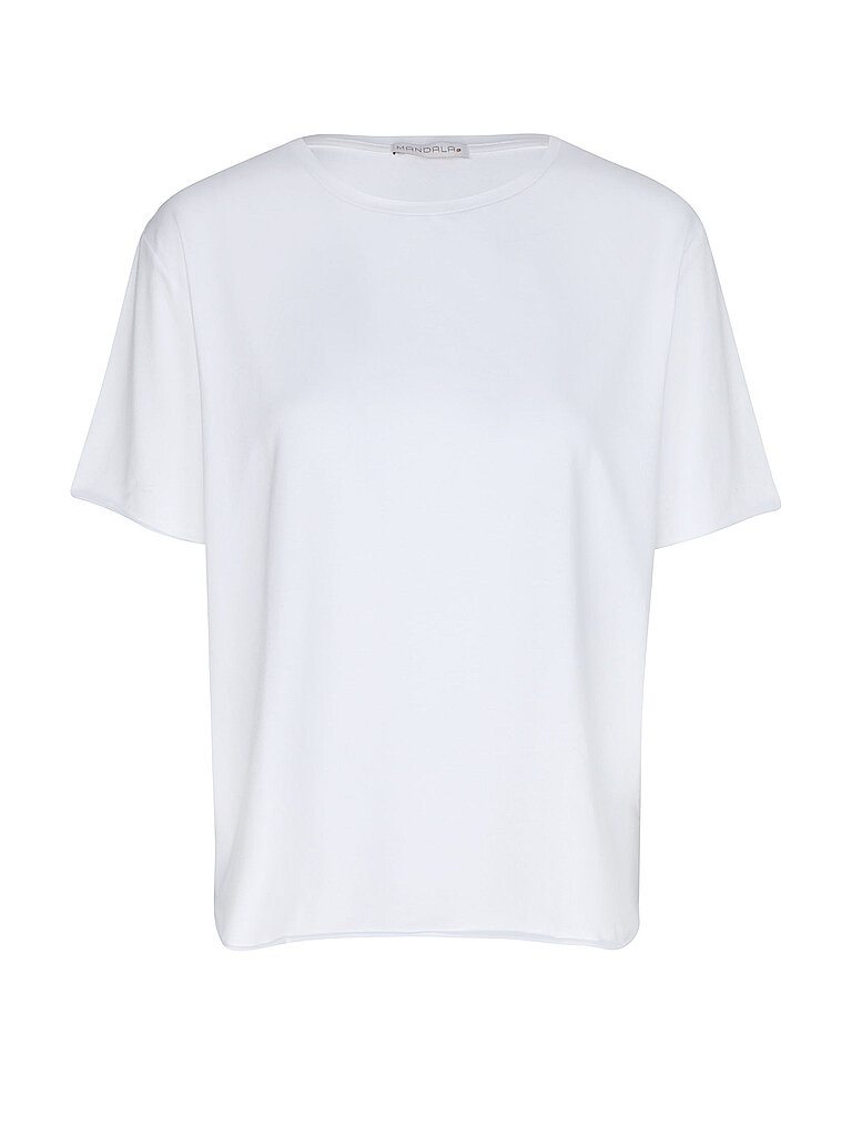 mandala Yogashirt Halfmoon Rundhalsausschnitt Kurzarm Weiss