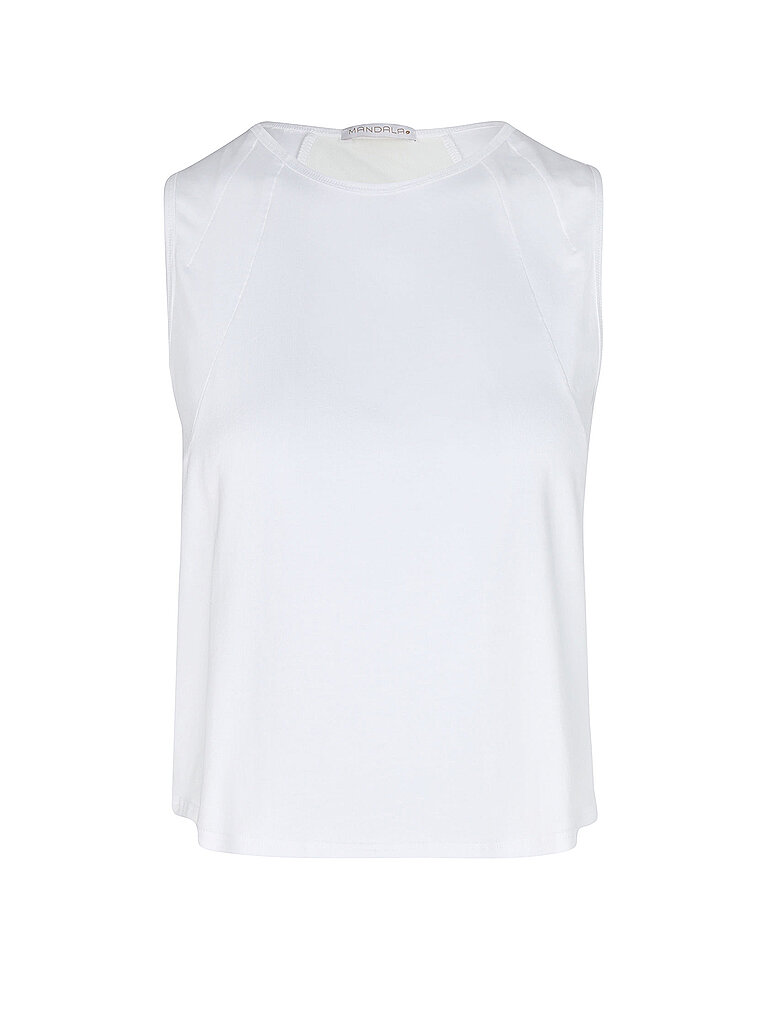 Damen Yogatank Cropped weiss S W